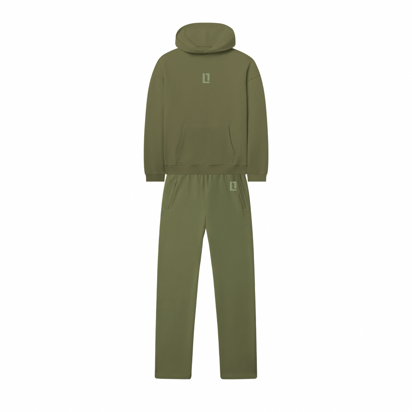 Minimalist Hoodie Sage Green Set